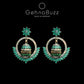 GehnaBuzz Traditional Blue Kundan Style Jhumka