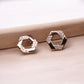 GehnaBuzz 2 Tone Hexagonal Hoop Earring