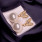 GehnaBuzz Butterfly White Pearl Dangler Earring