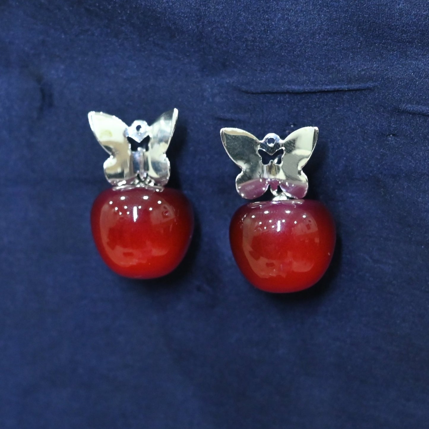 GehnaBuzz Butterfly Cherry Dangler Earring