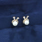 GehnaBuzz Half Moon Pearl Earring