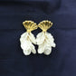 GehnaBuzz White Shell Petal Dangler Earring