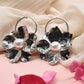 GehnaBuzz Metal Flower Pearl Dangler Earring