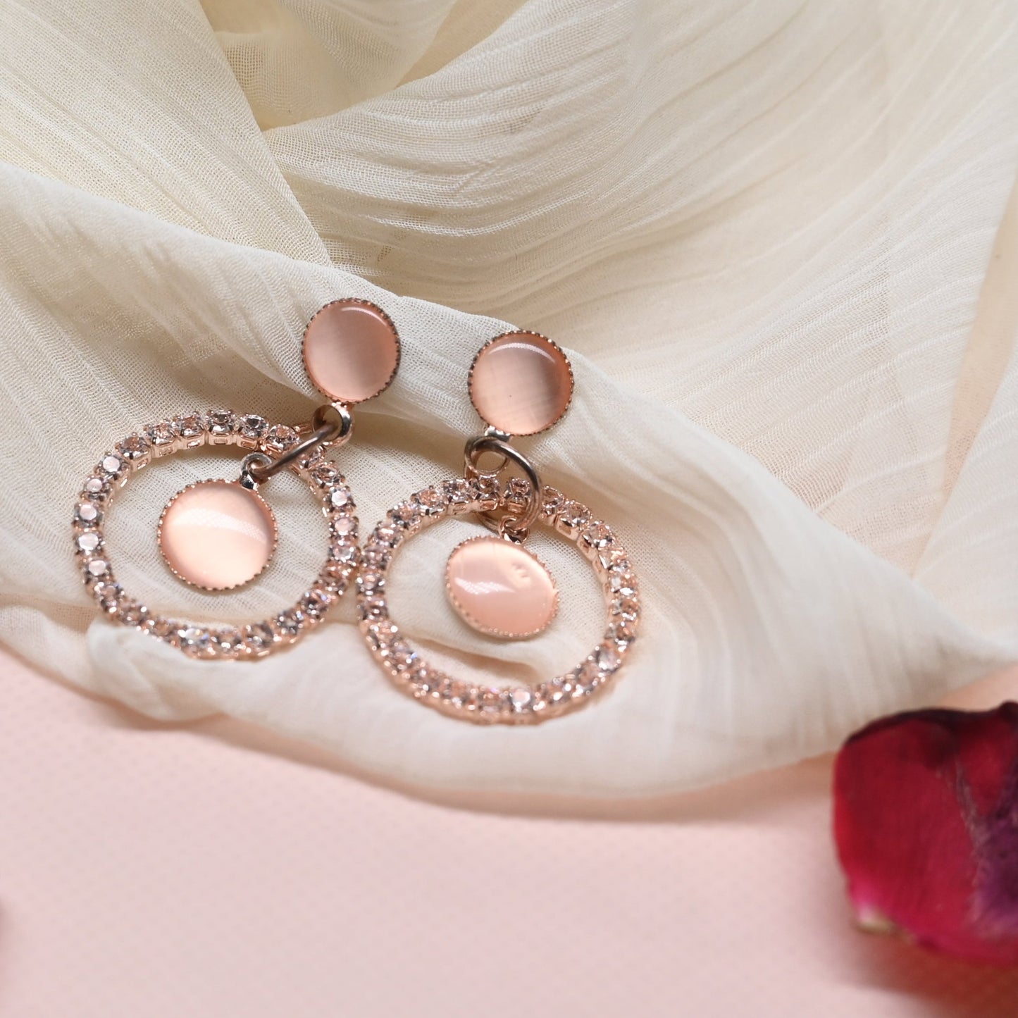 GehnaBuzz Sparkling Studded Circular Earrings