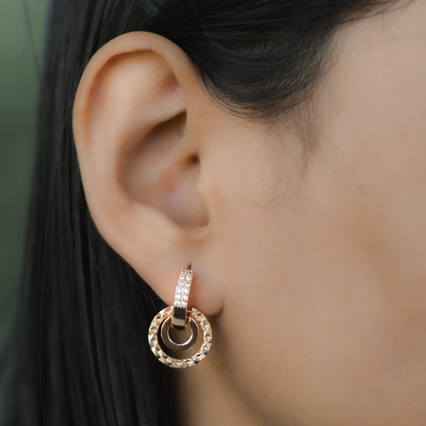 GehnaBuzz Double Ring Hoop Earring