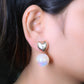 GehnaBuzz Heart Frill Pearl Drop Dangler Earring