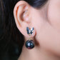 GehnaBuzz Butterfly Black Pearl Dangler Earring