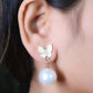 GehnaBuzz Butterfly White Pearl Dangler Earring