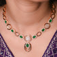 GehnaBuzz Simmering Green Crystal Sitara Necklace