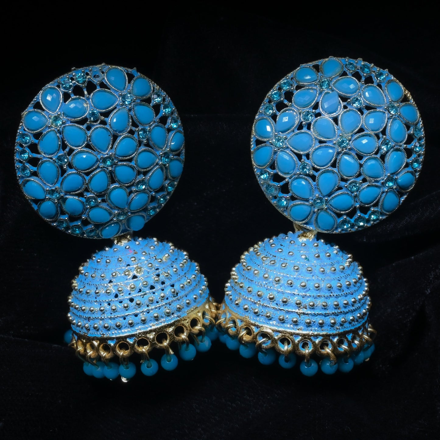 GehnaBuzz Frill-Stone Kaarigari Jhumki