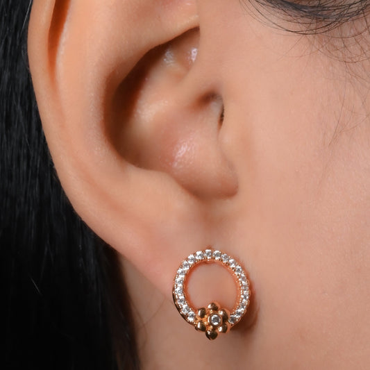 GehnaBuzz Elegant Circular Bling Bloom Earring