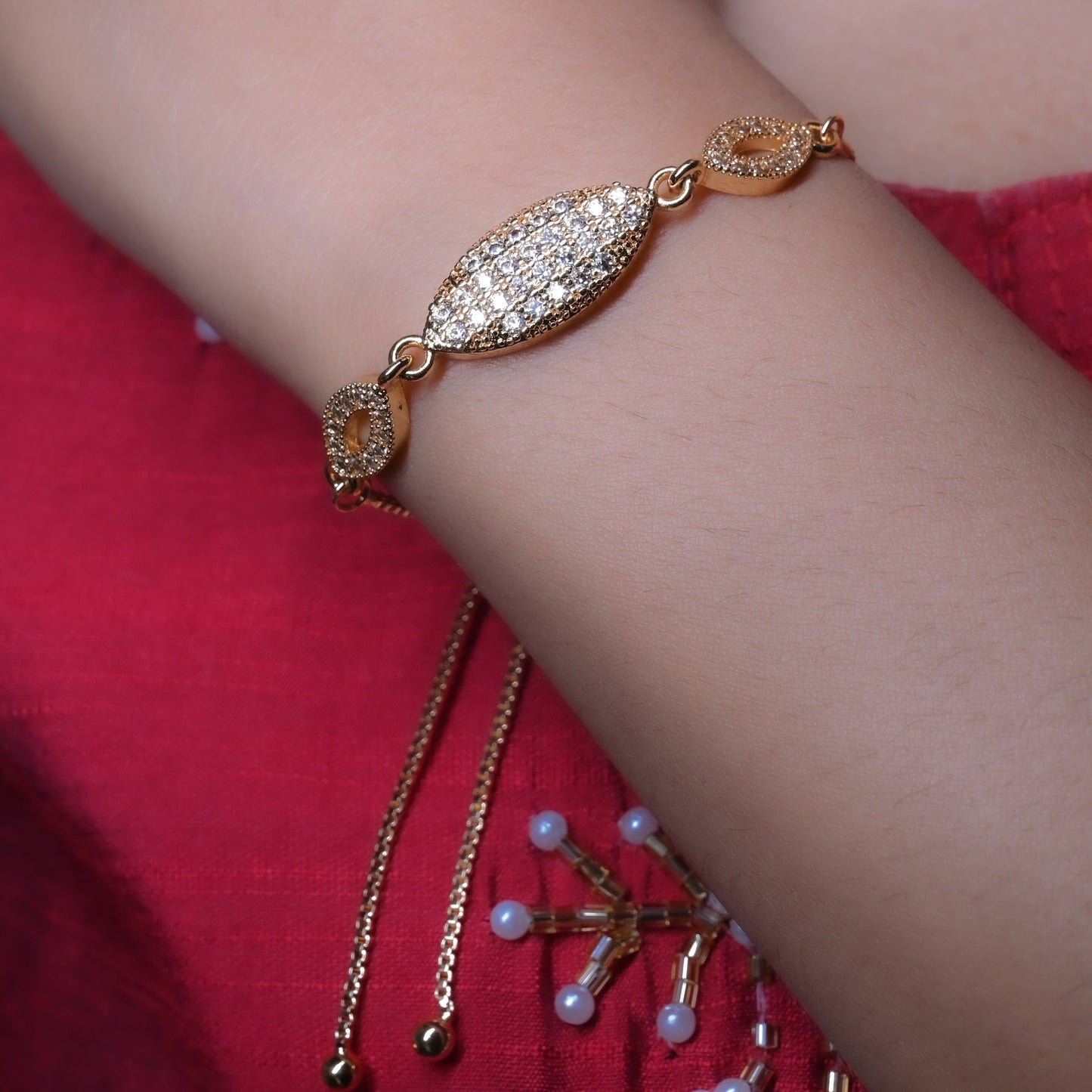 GehnaBuzz Glittering Statement Bracelet