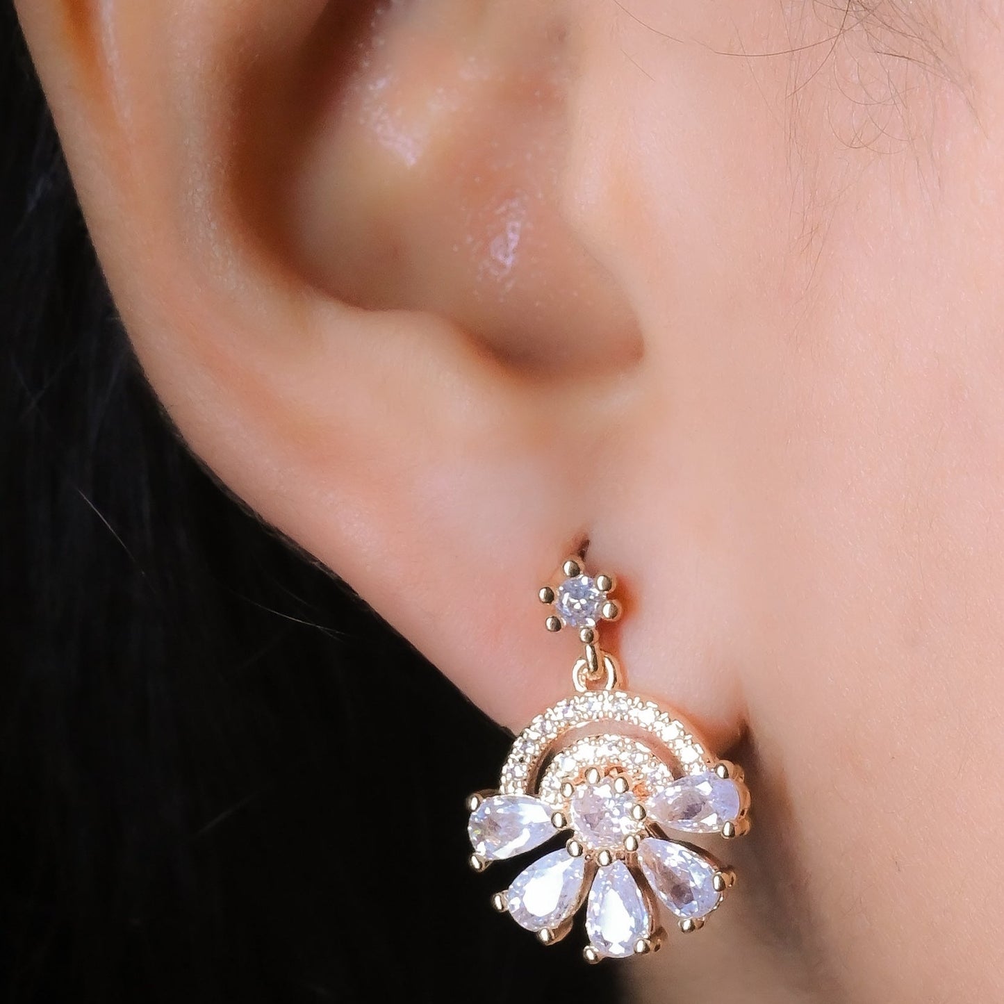 GehnaBuzz Pastel Paradise Rose Gold Earring