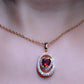 GehnaBuzz Dazzling Red Heart Pendant Set