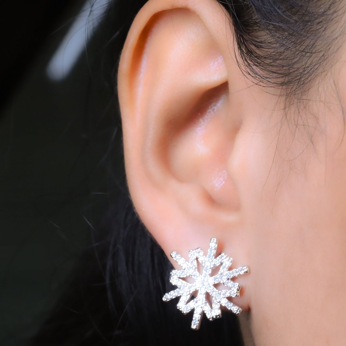 GehnaBuzz Crystal Snowflakes Earring