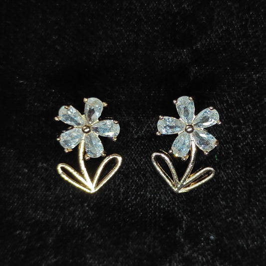 GehnaBuzz Glass Flower Leaf Earrings