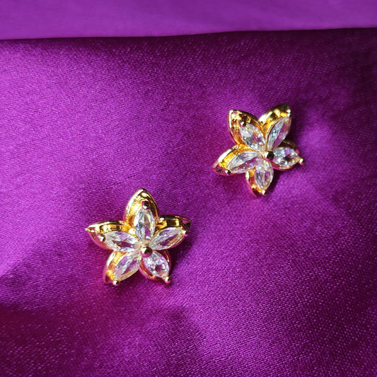 GehnaBuzz Glass Petals Flower Earrings