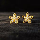 GehnaBuzz Golden Petals Glass Earrings