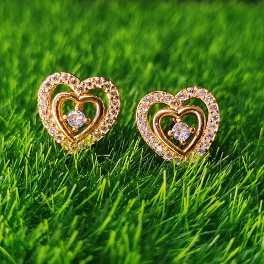 GehnaBuzz Majestic Heart in Heart Earrings