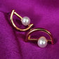 GehnaBuzz Designer White Pearl Earrings