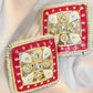 GehnaBuzz Meenakari Work Stylish Red Earrings