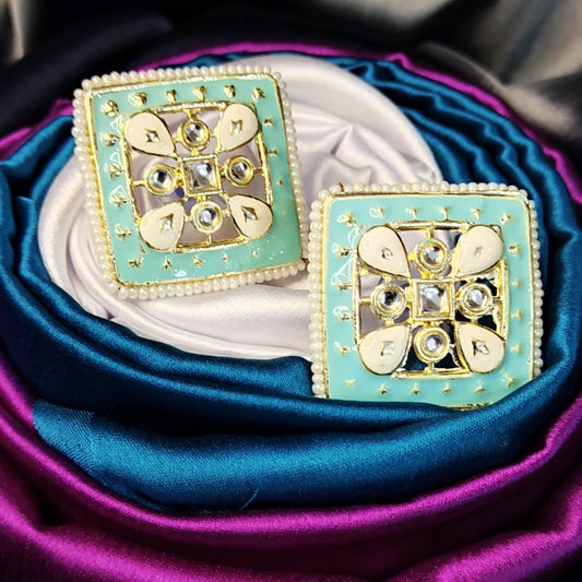 GehnaBuzz Meenakari Work Stylish Blue Earrings