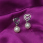 GehnaBuzz Mesmerizing Heart in Heart Pearl Earring