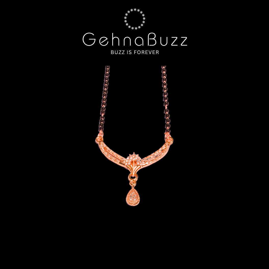 GehnaBuzz Enticing Crystal Drop Floral Mangalsutra