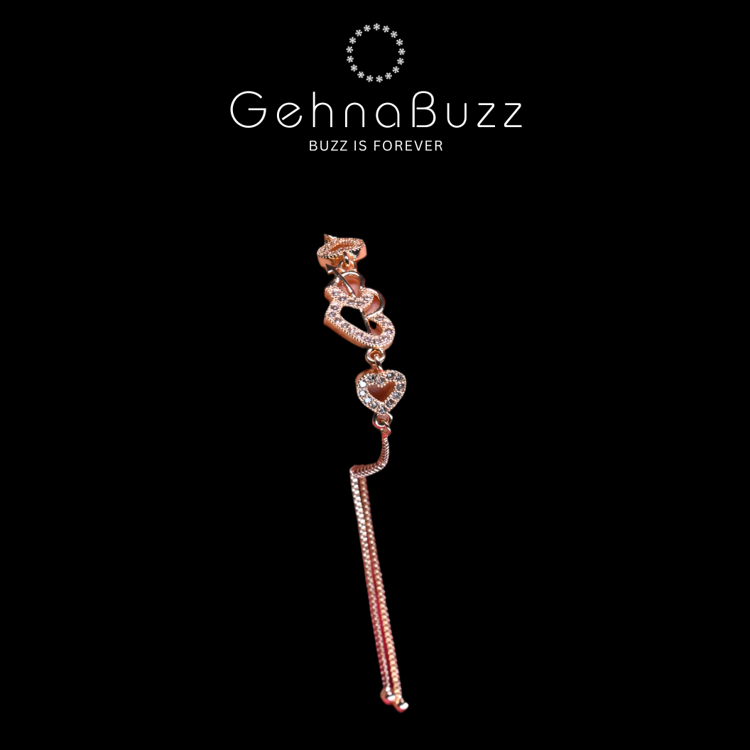 GehnaBuzz Shimmering Heart Shaped Crystal Bracelet