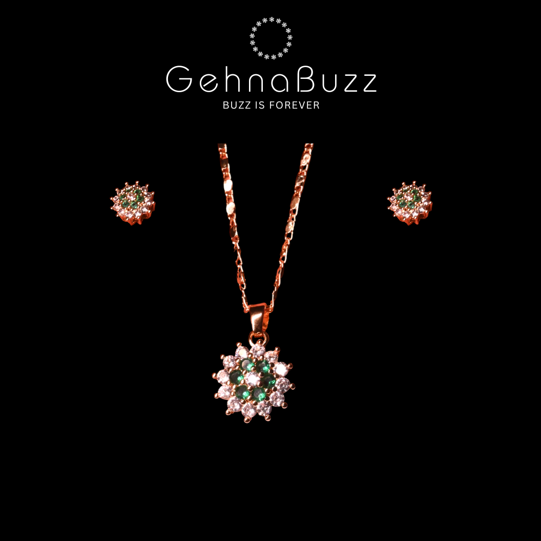 GehnaBuzz Magical Crystal Embellished Pendant Set