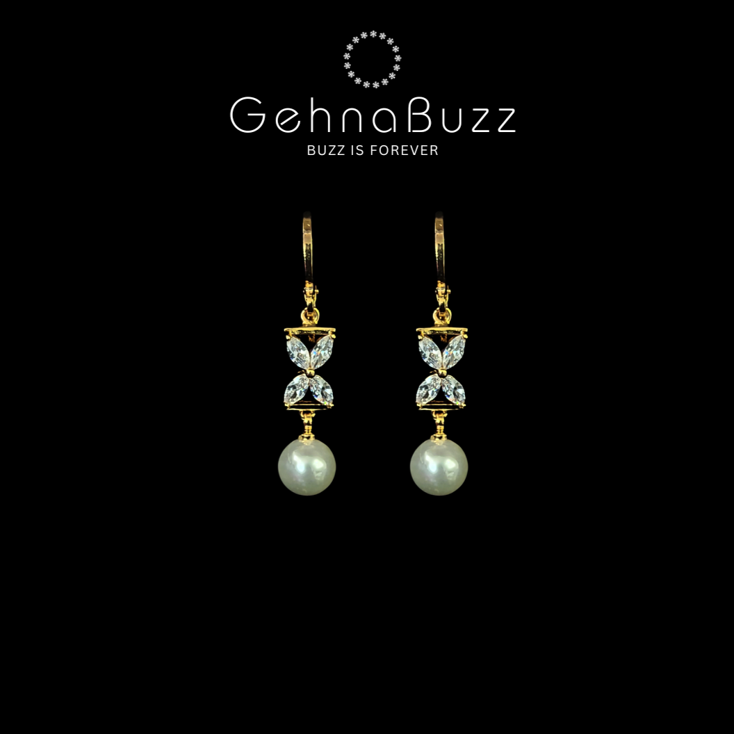 GehnaBuzz Designer Pearl Hanging Earrings