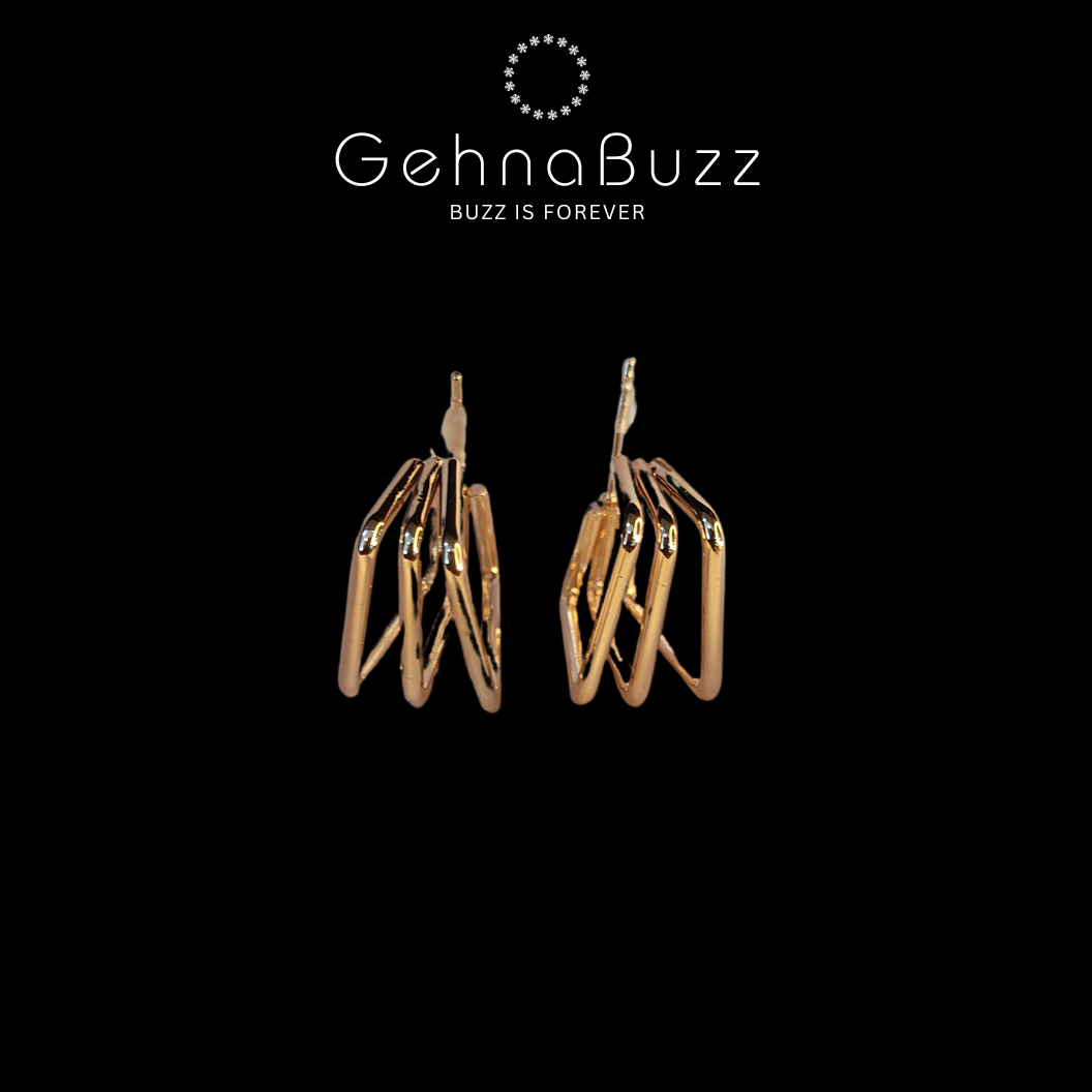 GehnaBuzz Stylish 3 Square Cut Earrings