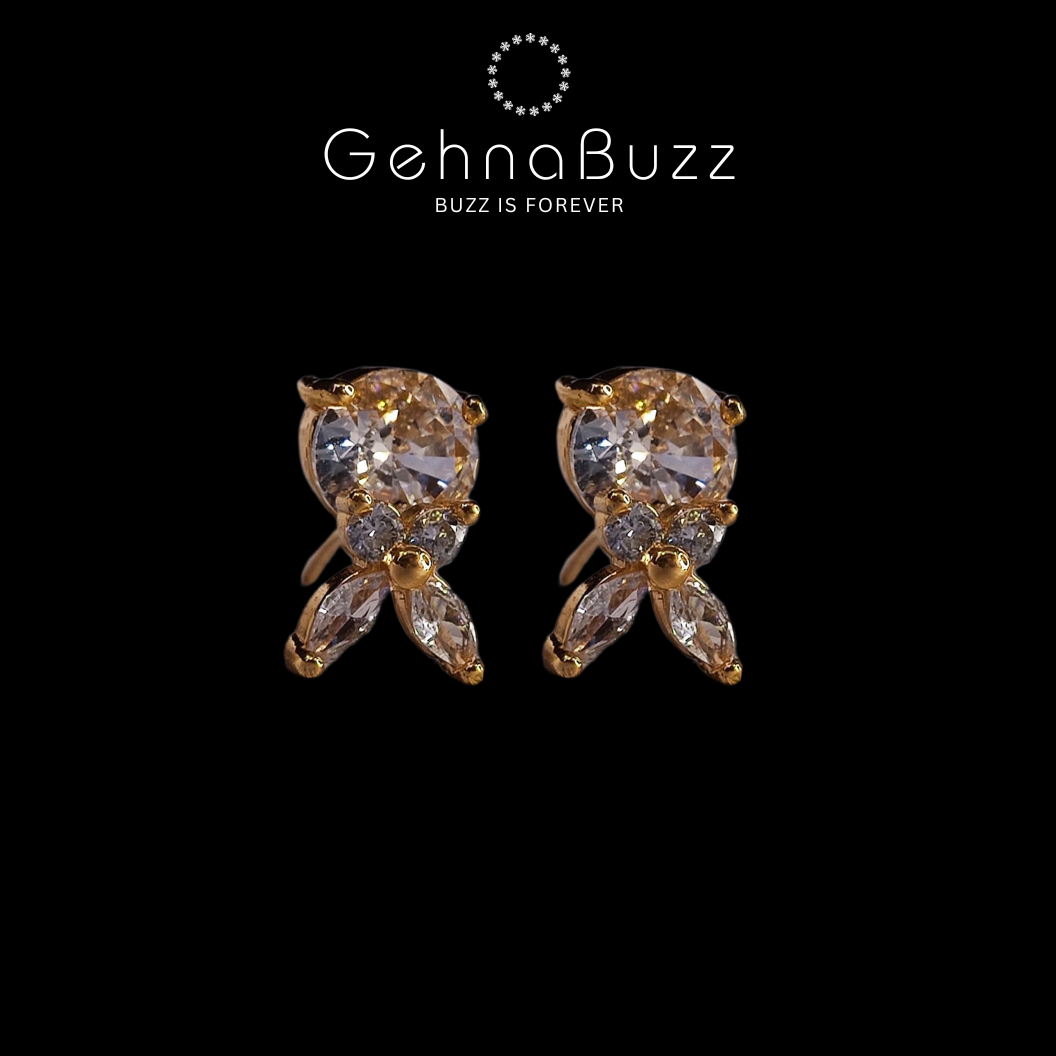 GehnaBuzz Sparkling Crystal Flower Earrings