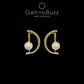 GehnaBuzz Designer White Pearl Earrings