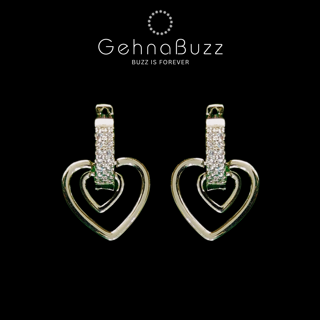 GehnaBuzz Heart Loop in Hoop Earrings