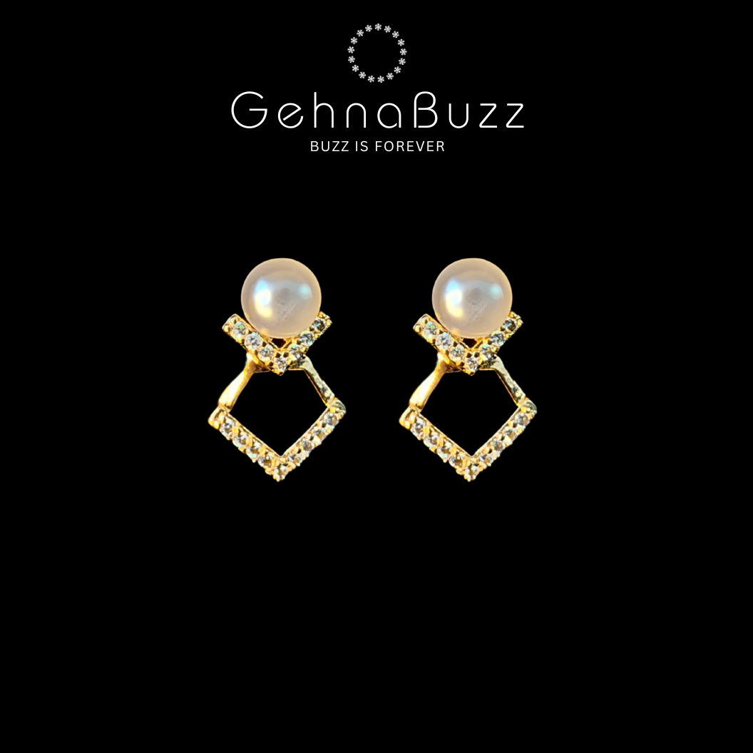 GehnaBuzz Mesmerizing Designer Pearl Earrings