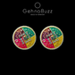 GehnaBuzz Designer Glass & Pearl Multi Circular Earrings