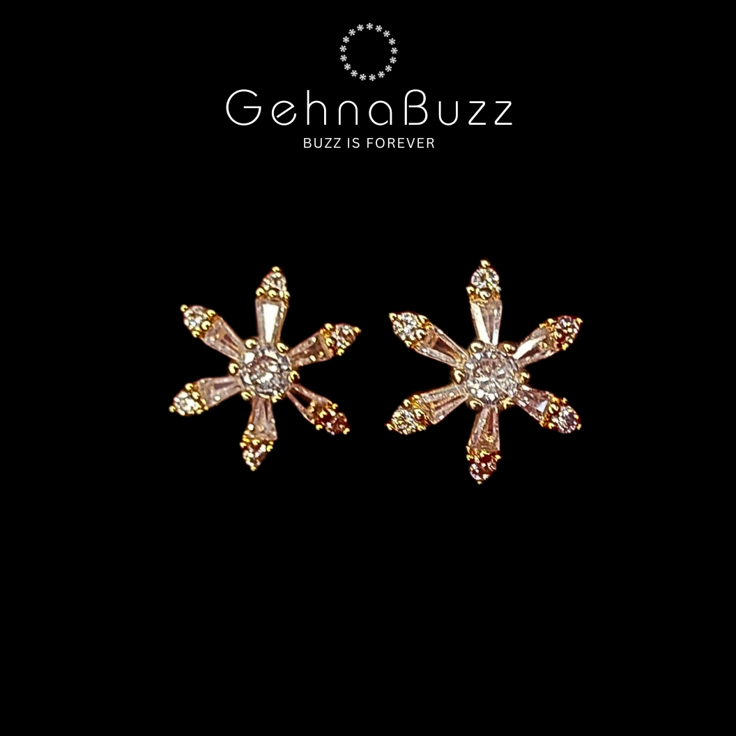 GehnaBuzz Sparkling Bright Floral Earrings