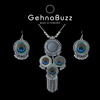 GehnaBuzz Oxidized Peacock Circle Necklace