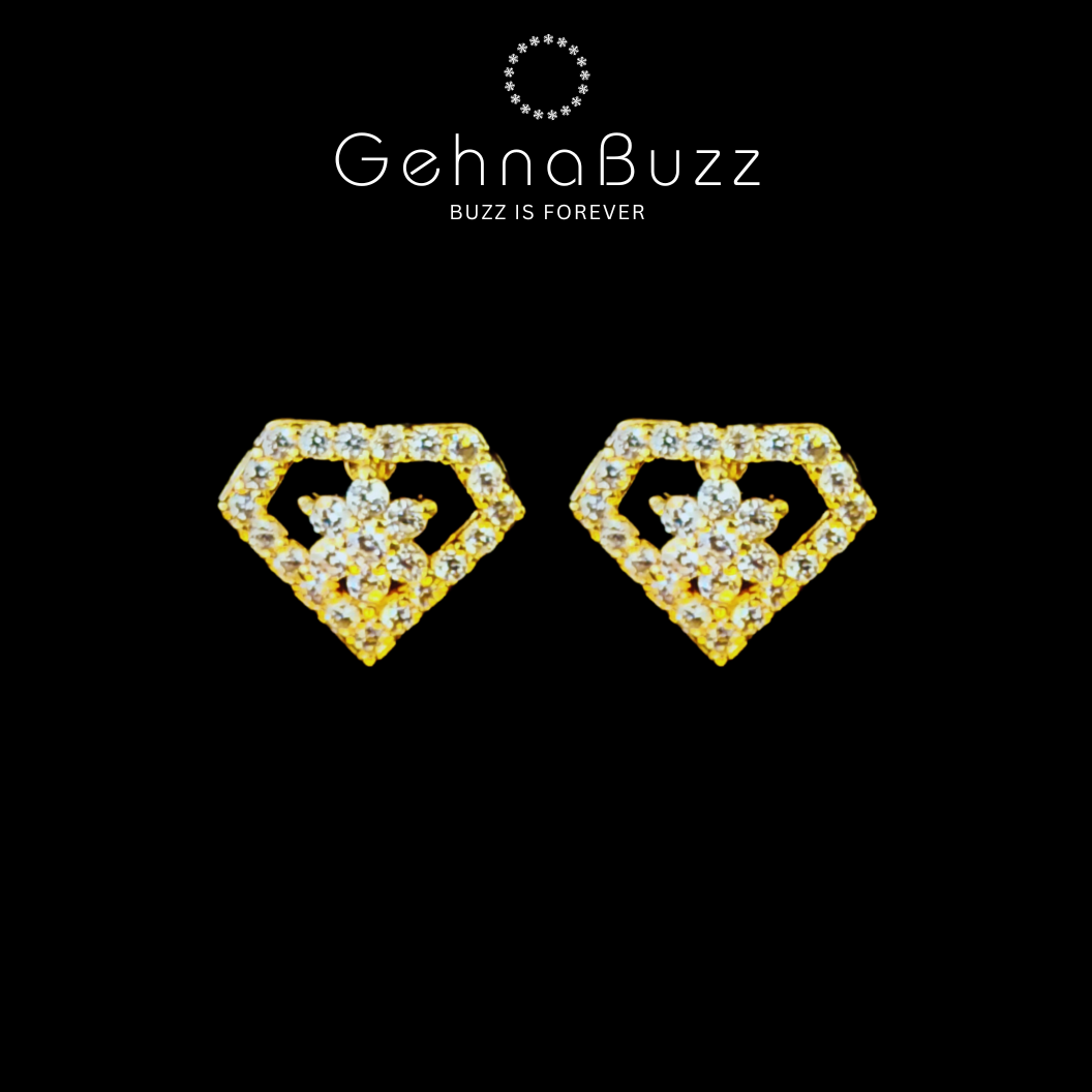 GehnaBuzz Diamond shaped Flower Earrings