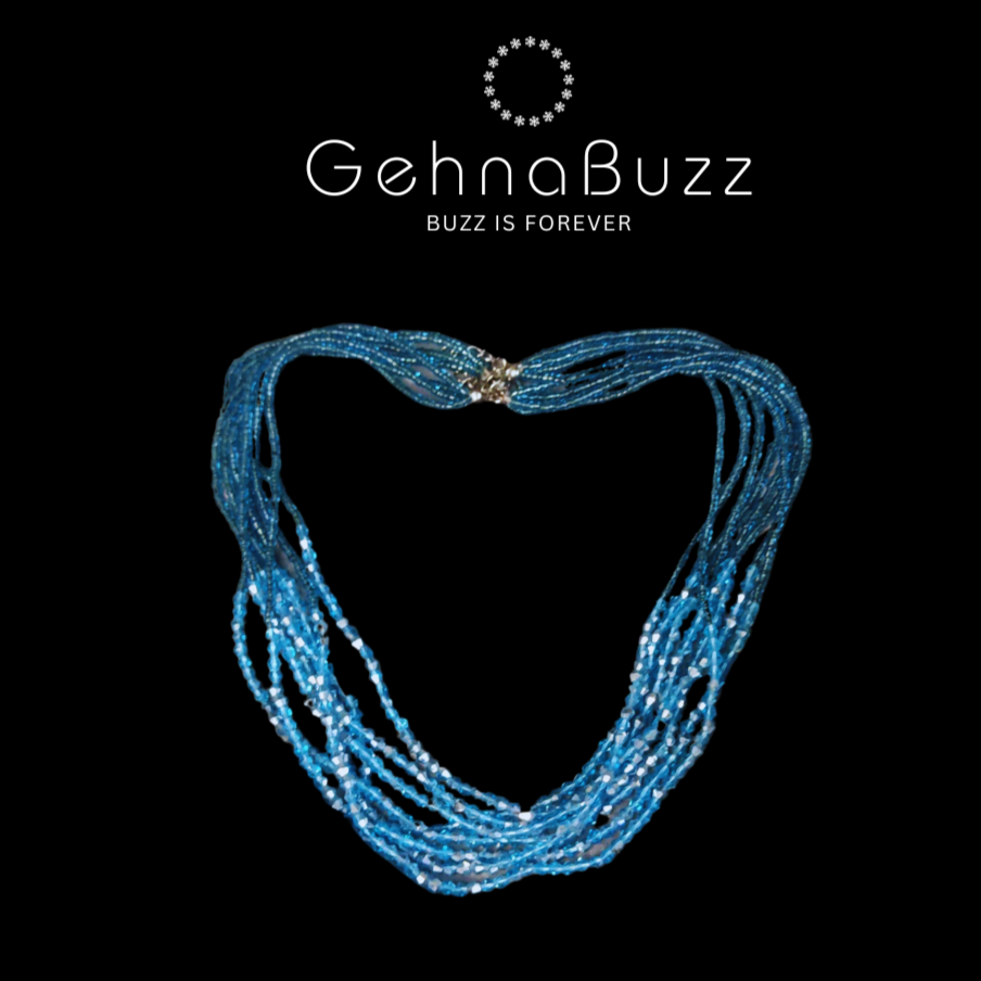 GehnaBuzz Glass Beads Turquoise Necklace