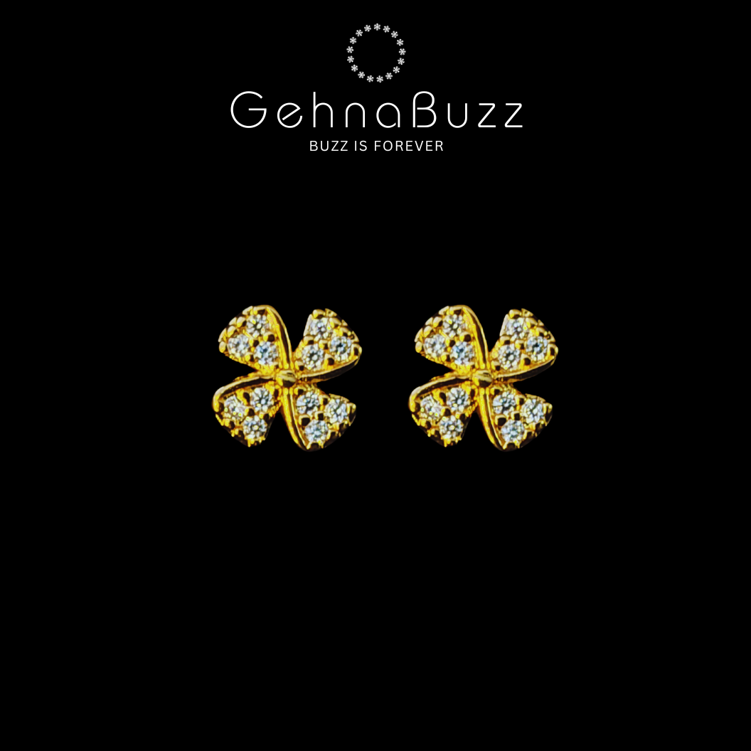 GehnaBuzz Designer Four Petal Earrings