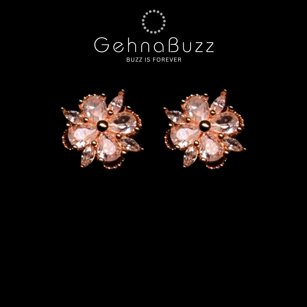 GehnaBuzz Glimmering Glitters Floral Earring