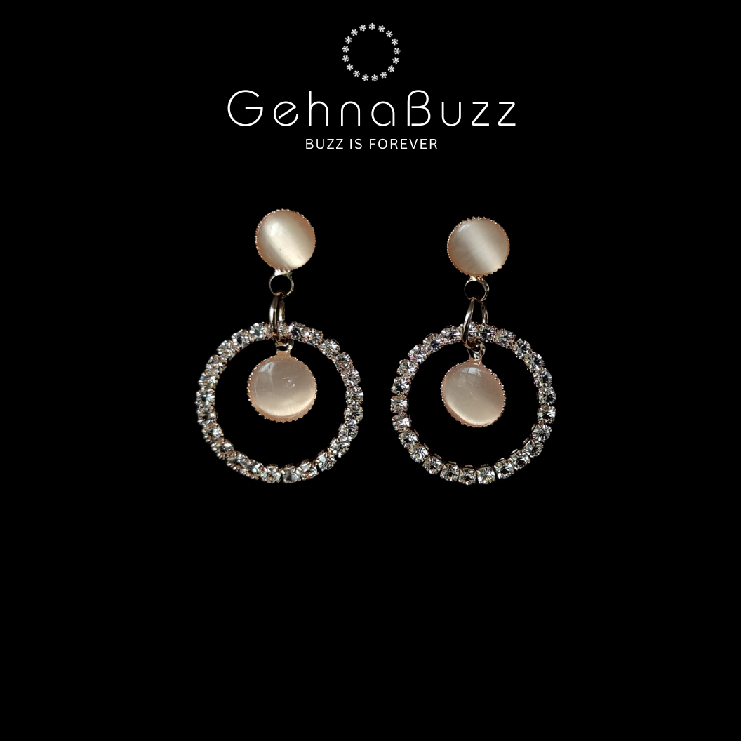 GehnaBuzz Sparkling Studded Circular Earrings