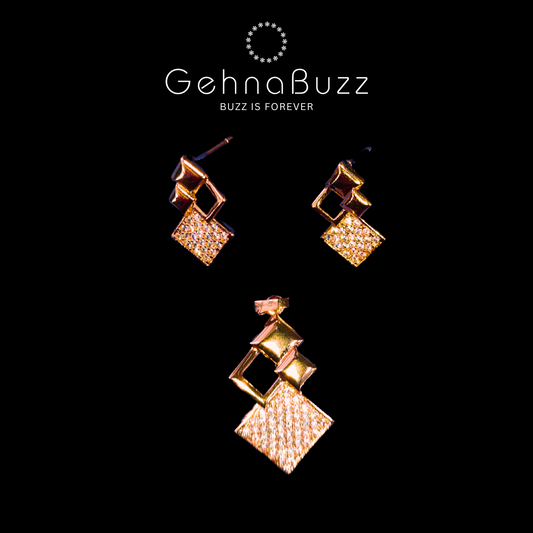 GehnaBuzz Eternal Chocolate Square Earring